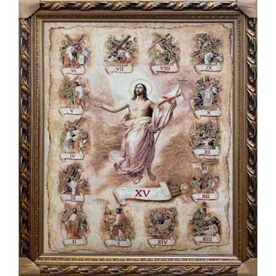 Stations Of The Cross Framed Tapestry