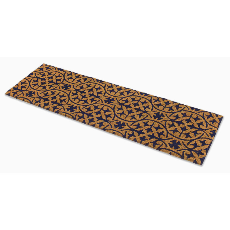 Timiya Tile Coconut Coir Entryway Doormat, 18" x 60" Non-Slip