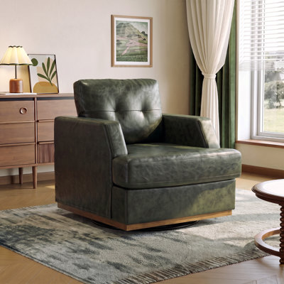 Fauteuil d'appoint pivotant à 360 ° de 30,3 po de largeur avec revêtement en chenille ou similicuir