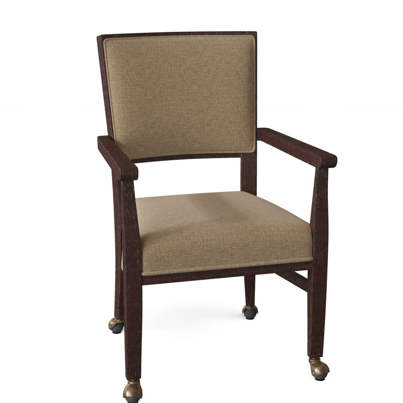 Chaise avec accoudoirs rembourrée Dilworth, Noisette, 3162 Paille
