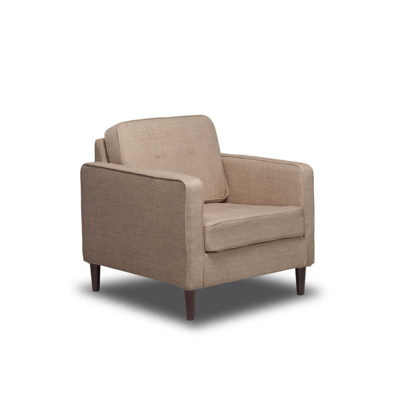 Fauteuil en polyester Auberon, Sarrasin