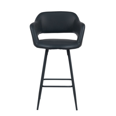 Upholstered Faux Leather Counter Stool