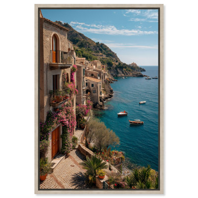 «Boat at Rest», reproduction d'art sur toile encadrée par Art Remedy, cadre blond, 10 x 15