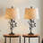 Grinstead 27"  Tradition Unique Leaf Design Metal Table Lamp with 3-Way Dimmable Lightingand Oatmeal Shade-1463978171