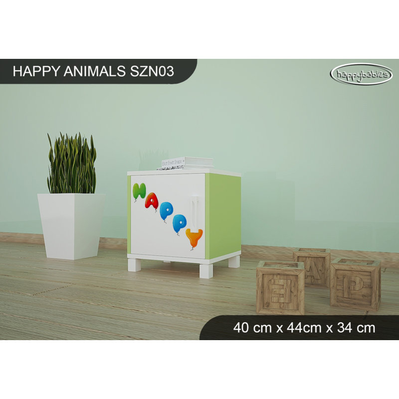 Nightstand, White/Green