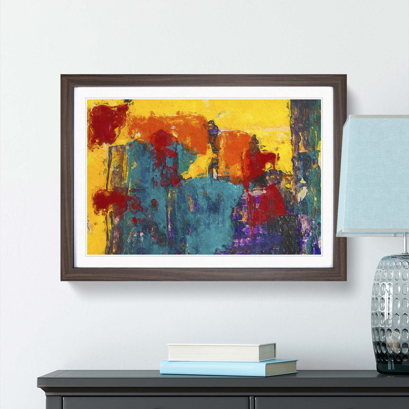 Abstract Vol.64 by S.Johnson - Single Picture Frame Print, 24cm H x 33cm W x 2cm D, Walnut Framed