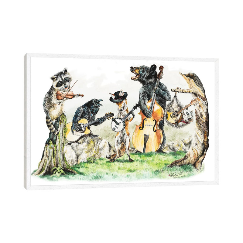 Bluegrass Gang by Holly Simental - Wrapped Canvas Print, 66.04 cm H x 45.72 cm W, White Framed