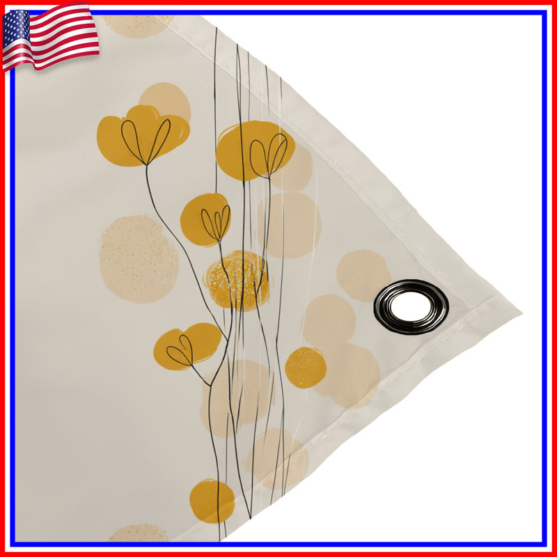 Tapisserie murale florale - Décoration murale abstraite, H 104 po x 88 avec 4 œillets