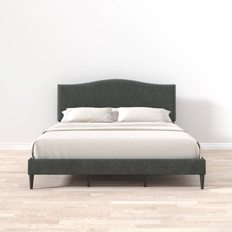 Salvaggio Upholstered Platform Bed, California King, Gray