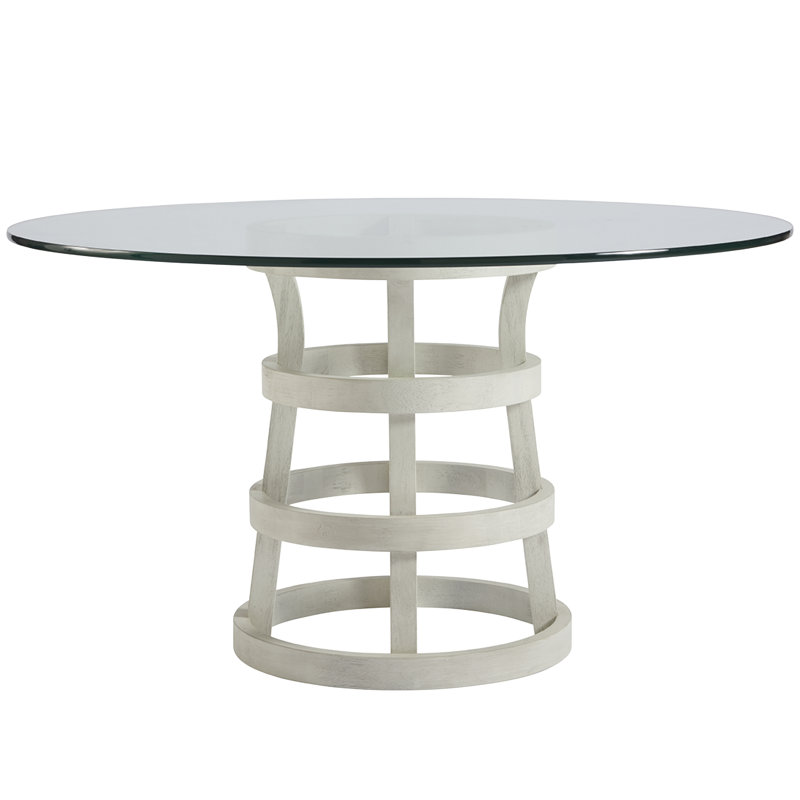 Round Glass Dining Table, 30" H x 54" L x 54" W