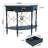 Vintage Curved Console Table, 40" Half-Moon Entryway Table Rustic Wood & Metal Accent Table (Minimal Assembly Needed)-1682225788