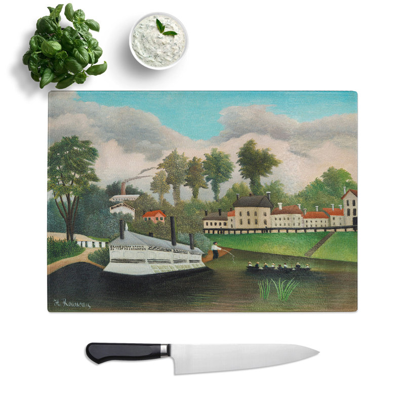 The Laundry Boat by Henri Rousseau Chopping Board, 28.5cm W x 39cm L