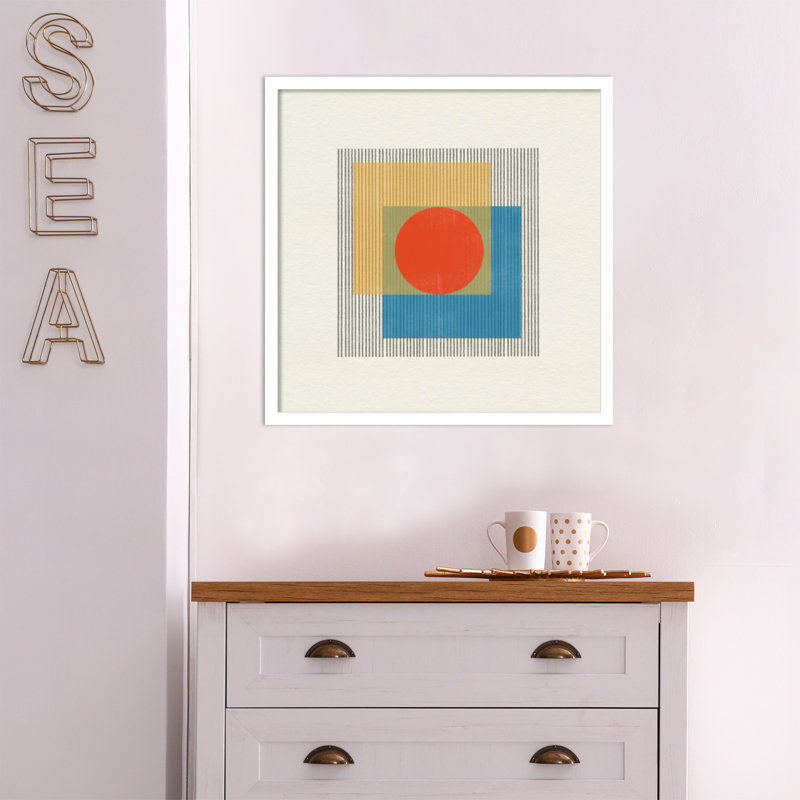 Midcentury Modern Object No 3 by Miuus, White, 21" H x 21" W x 1" D