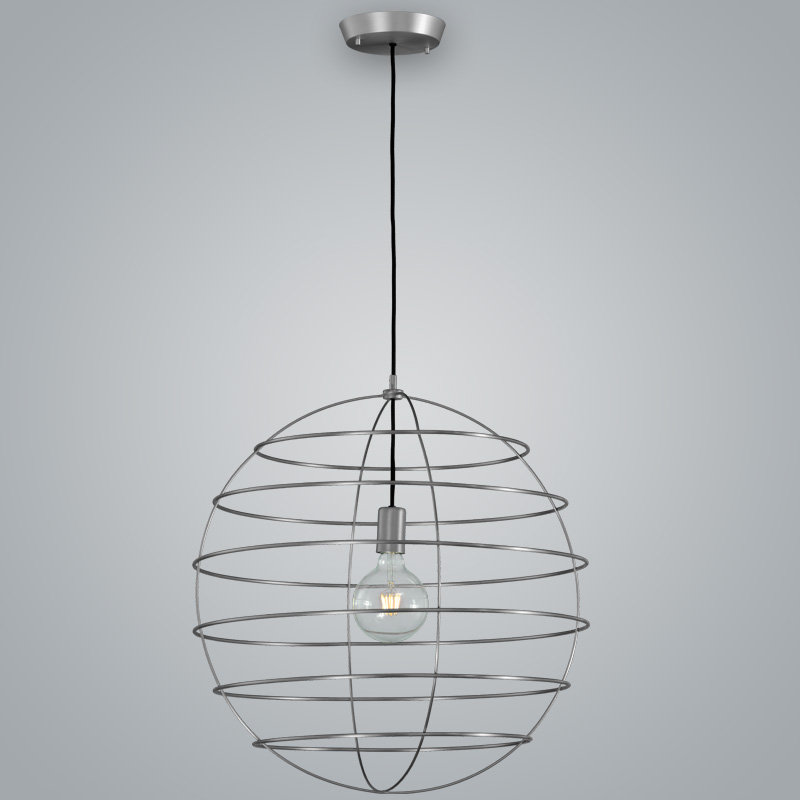 Sphere 1 -Light Single Globe Pendant, Pewter, 19.69" H x 19.69" W x 19.69" D