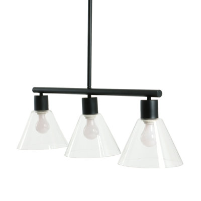 Modern Metal and Glass Linear Chandelier
