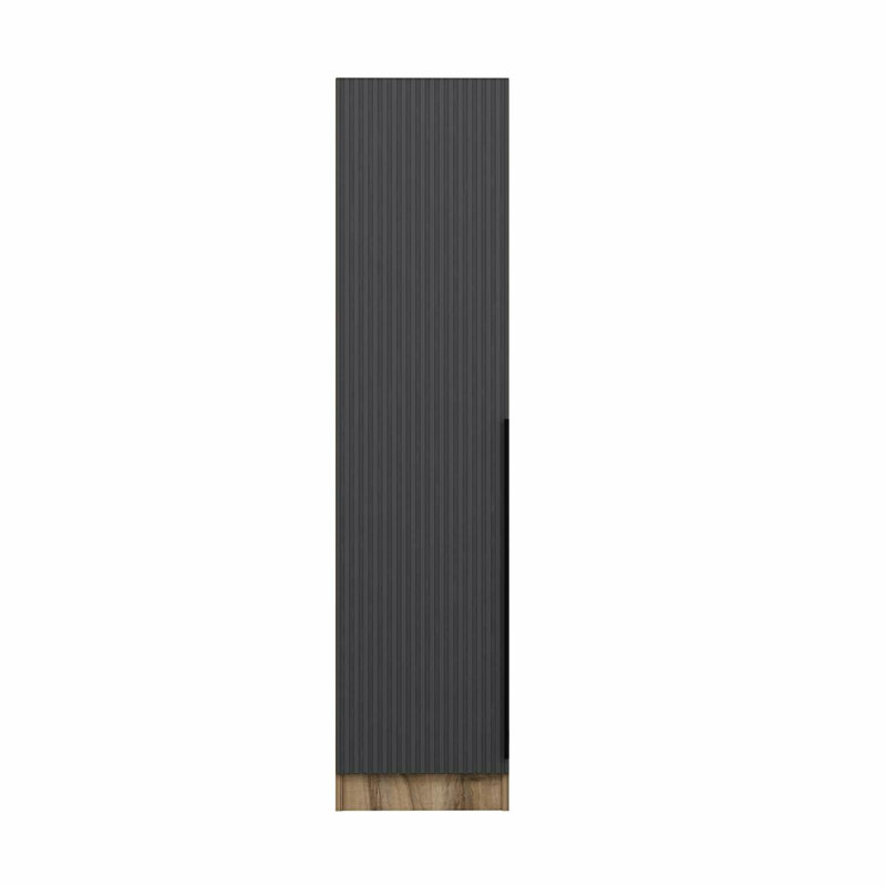 Elina Manufactured Wood Wardrobe, 190cm H x 45cm W x 52cm D, Black/Brown