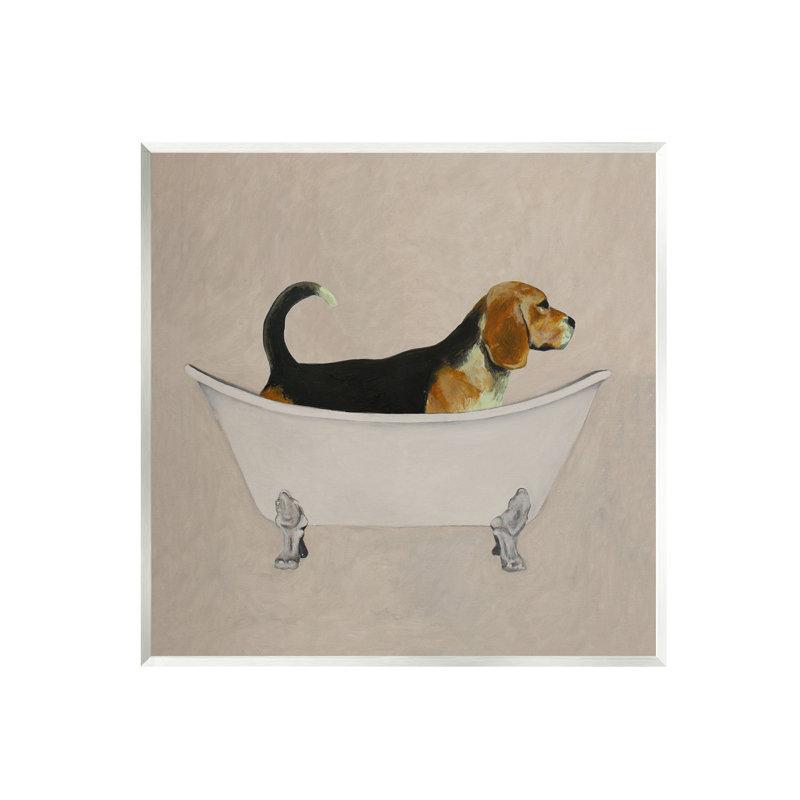 "Stupell Industries" Beagle In Tub Bathroom, art mural par Coco De Paris-AW-351