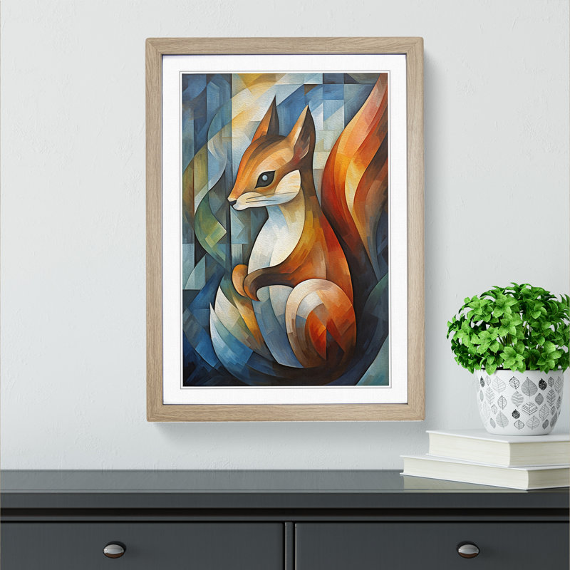 Squirrel Abstract - Single Picture Frame Print on Wood