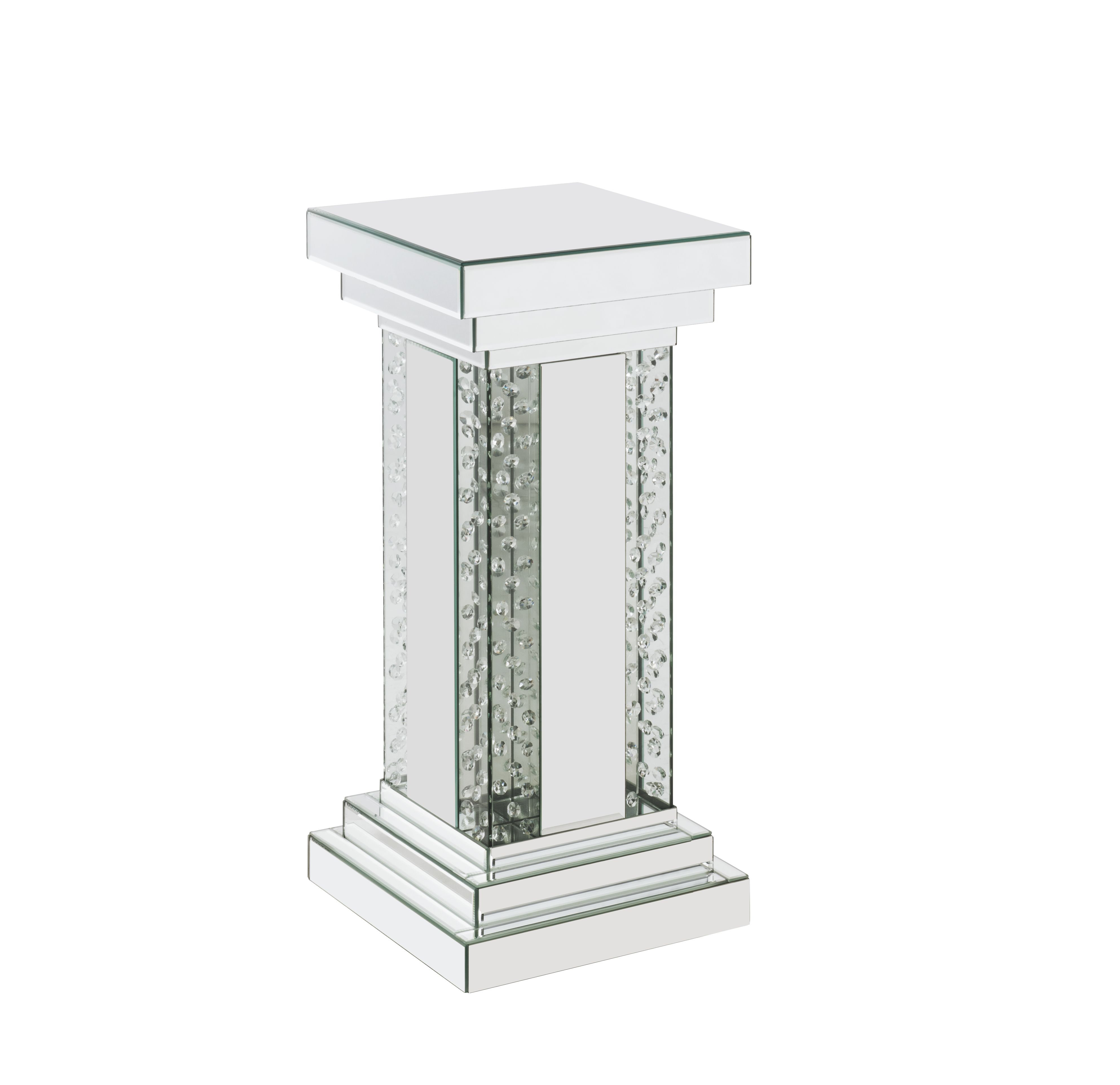 Everly Quinn Skyia MDF, Mirror, Crystal, Glass End Table Wayfair