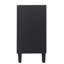 Armoire décorative noir mat, buffet à 4 portes en bois pour le couloir, avec tablettes réglables, structure stable, portes d'armoire à la mode et décoratives, entrée pour buffet, fonctionnelle