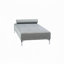 Canapé-lit en velours avec coussin Melange, gris, parfait pour le confort et la polyvalence de tout espace de vie