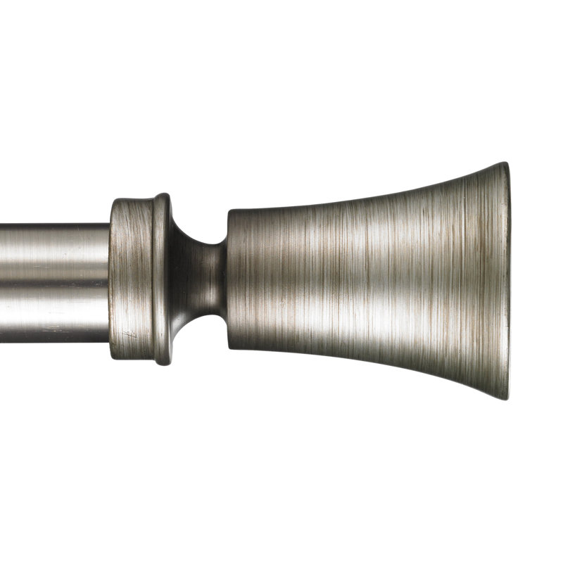 Ensemble de tringle à rideaux Fusco, Argent antique, H 3 po x l 120 po x P 6 po