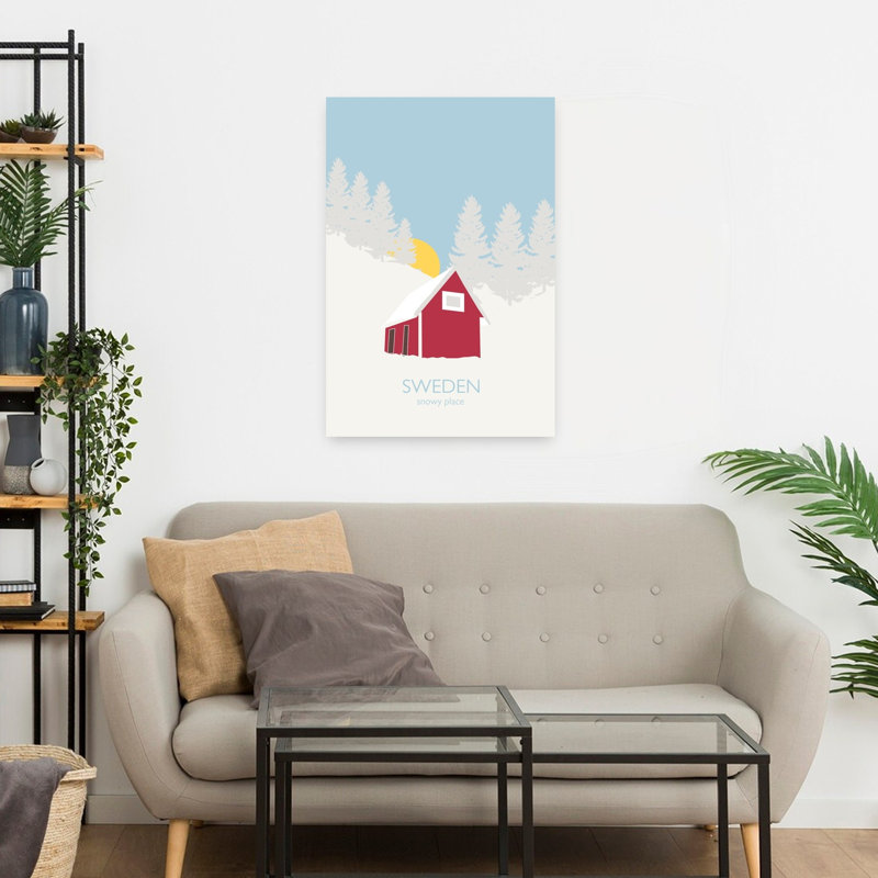 Sweden Abstract Contemporary Christmas Tree Nature Winter Wall Art Print, 60.96cm H x 40.64cm W