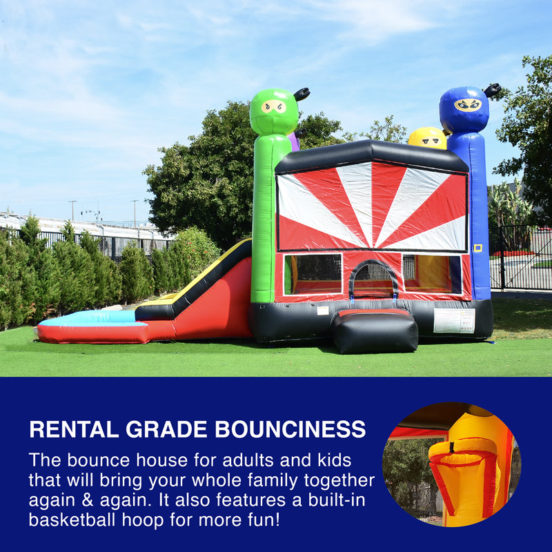 Ninja Warrior Bounce House with Slide and Splash Pool