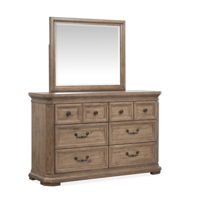 Drawer Dresser With Landscape Mirror