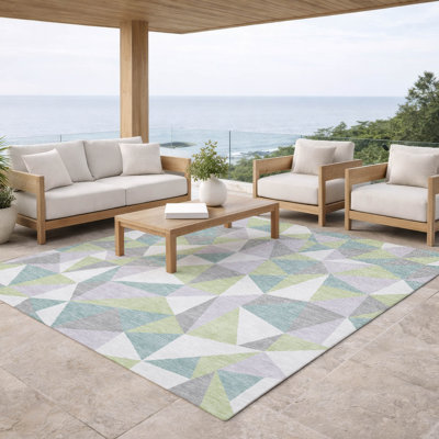 Machine Washable Indoor/Outdoor Chantille ACN2835 Geometric Rug