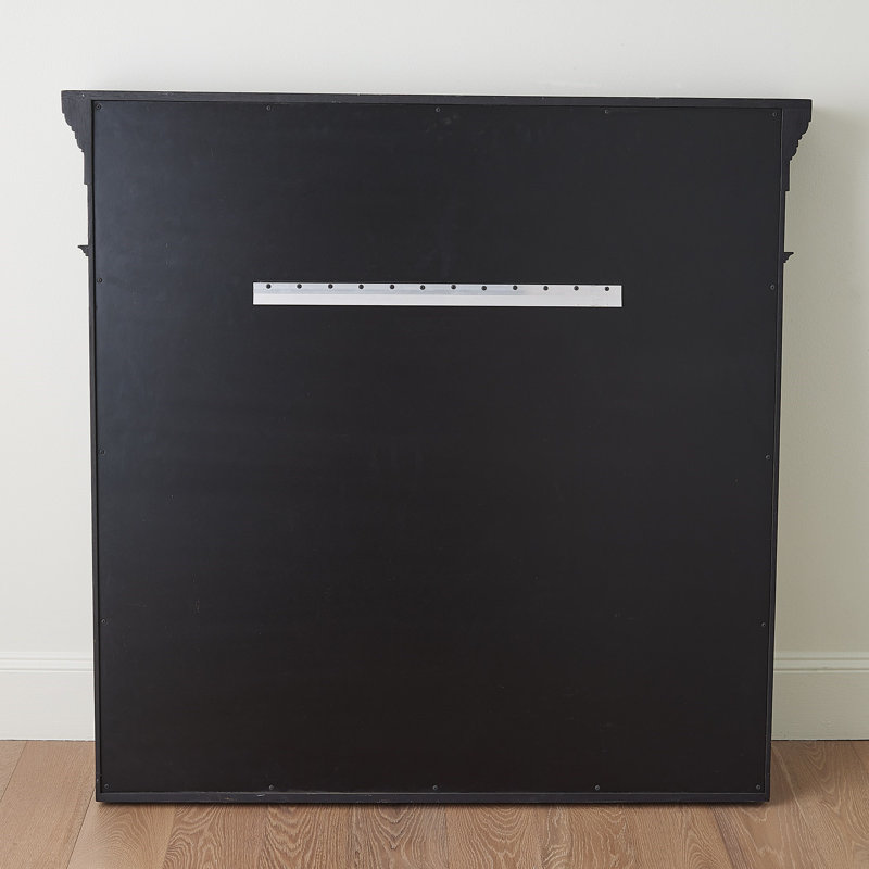 Josephine Square Solid Wood Mirror, Black