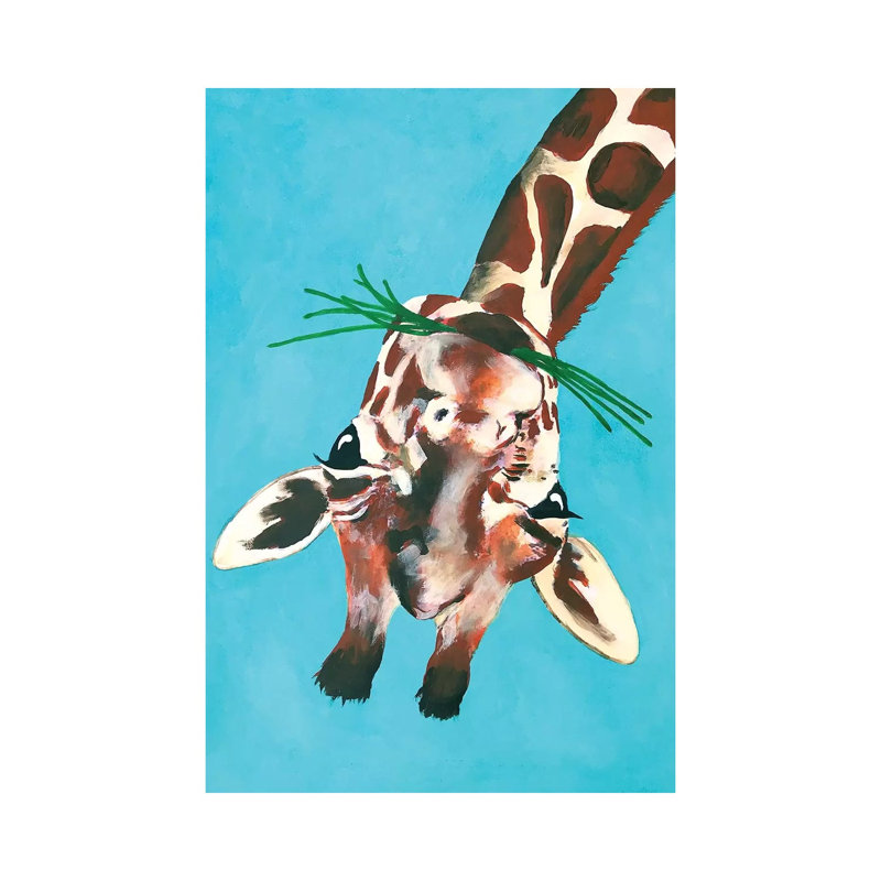 Giraffe Upside Down by Coco De Paris - Wrapped Canvas Painting