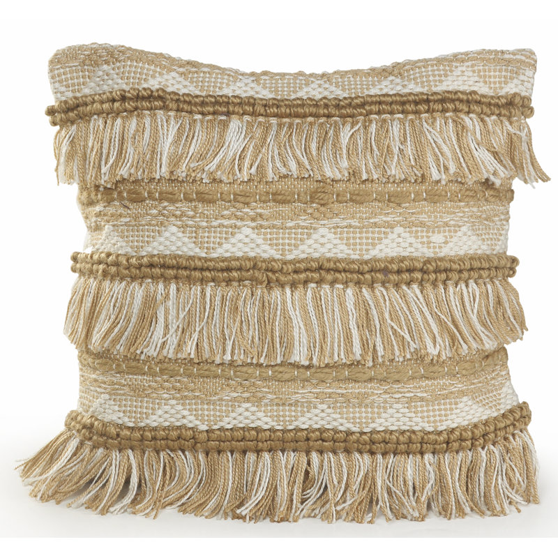Chevron Striped Textured Polyester Throw Pillow