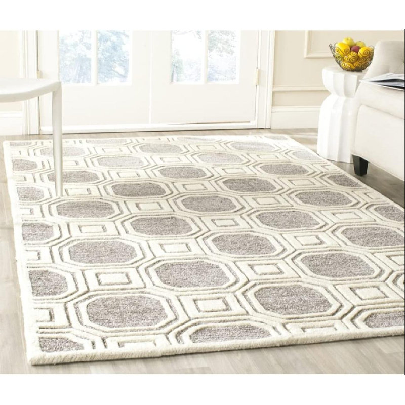 Trakia Hand Tufted Performance Geometric Rug, Rectangle 8' x 10'