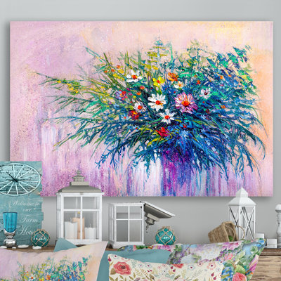 Reproduction d'art sur toile, "Life style" en bleu et vert
