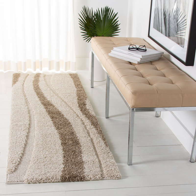 Tapis à poils longs Esmeray Florida, Tapis de couloir 2 pi 3 po x 9 pi