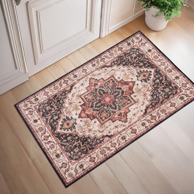 HAMILTON Rectangle Oriental Cotton Kilim Washable, Brown, Rectangle 80 x 150 cm