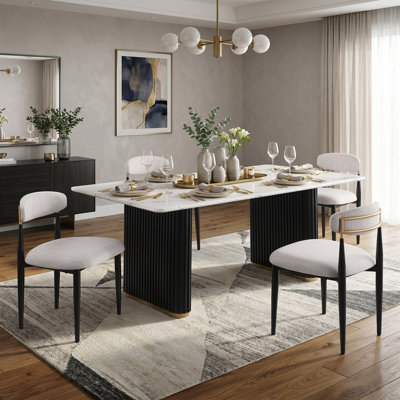 Novato Rounded Edge 5-Piece Dining Table Set