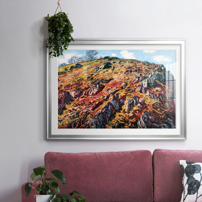 «The Boulder», impression encadrée sur papier par Monet, Argent, H 15 po x l 21 po x P 1,5 po