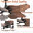 44-Inch Ceiling Fan With Light, 5 Solid Wood Blades, DC Motor, APP & Remote Control, Dimmable Full-Spectrum LED, Reversible Airflow, For 15X15 Ft Living Room Bedroom, Works On Sloped Ceilings