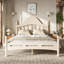Lit plateforme double avec tête de lit chic, structure de lit en bois massif avec support à lattes, pas de sommier tapissier nécessaire-1447031011