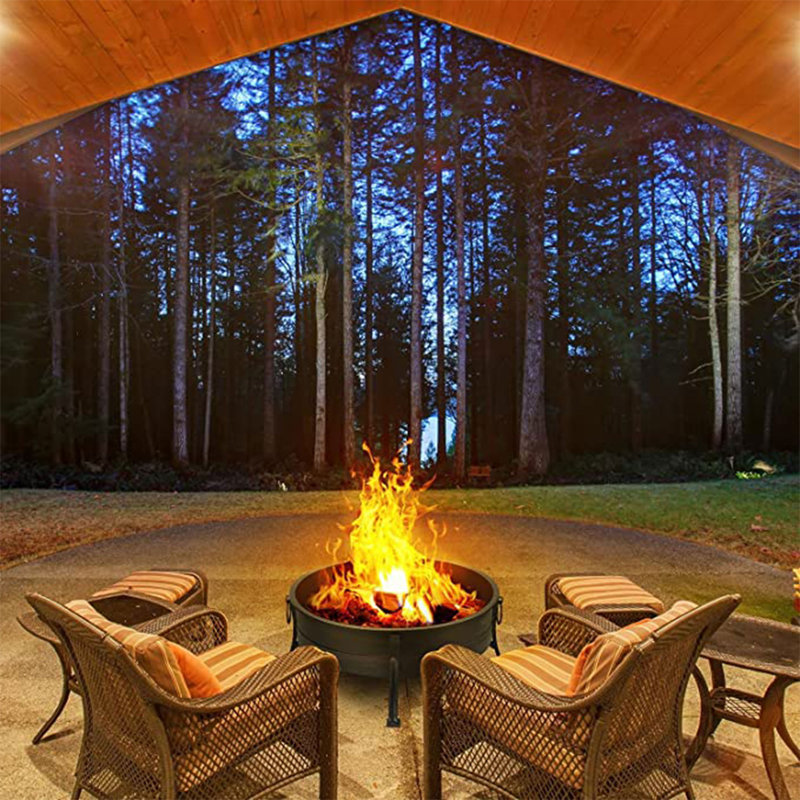 Round Stainless Steel Wood Burning Smokeless Fire Pit