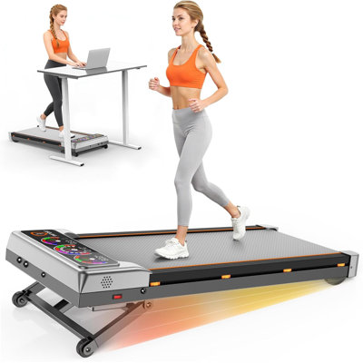Walking Pad Treadmill with 15% Auto Incline & 12-Level Adjustment, Foldable Treadmill with Handle Bar, UI Screen, Bluetooth Speaker, 450 LBS Capacity