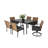 7 Piece Patio Dining Set ,Outdoor Wicker Furniture Set For Backyard Garden Deck Poolside With 2 Cushions Swivel Rocker Chairs,4 Cushions Chairs,Table Top, Removable Cushions-1022863679
