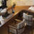 Walnut L-Shaped Solid Wood desks-107938148-107938146