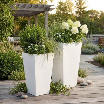 Ensemble de pots à fleurs noirs avec trous de drainage (ensemble de 2)