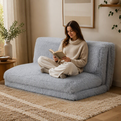 Bean Bag Floor Sofa Bed for Adults Thick Folding Sleeper Chair 54 x 102 inch