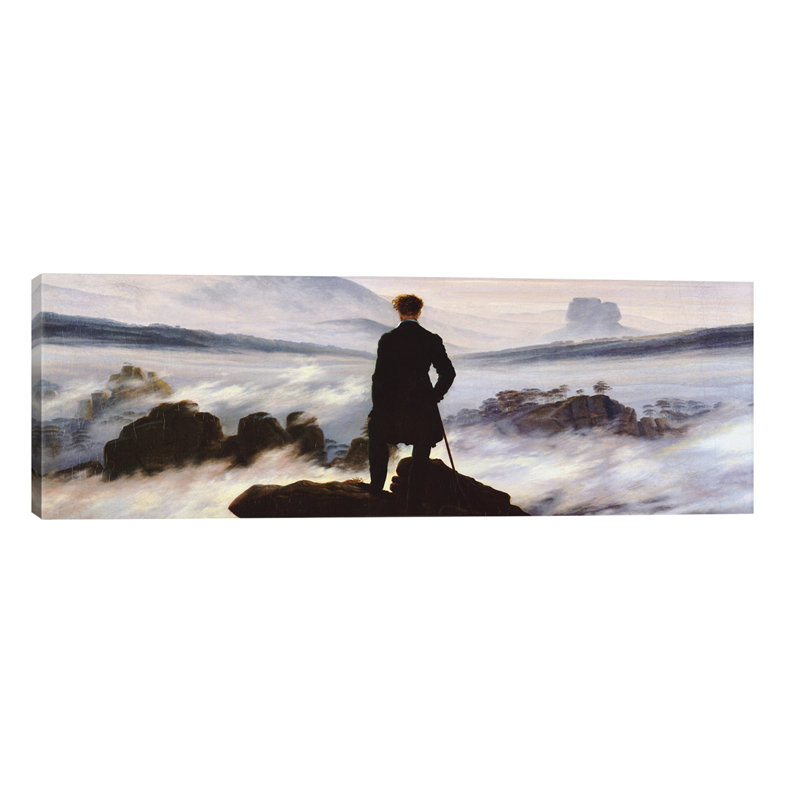 The Wanderer Above The Sea Of Fog by Caspar David Friedrich - Panoramic Painting on Canvas, 182.88 cm H x 60.96 cm W