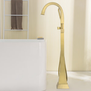 Single Handle Floor Freestanding Tub Filler with Diverter