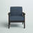 Fabric Upholstered Accent Chair 1Pc Solid Rubberwood Living Room Furniture-1416725044